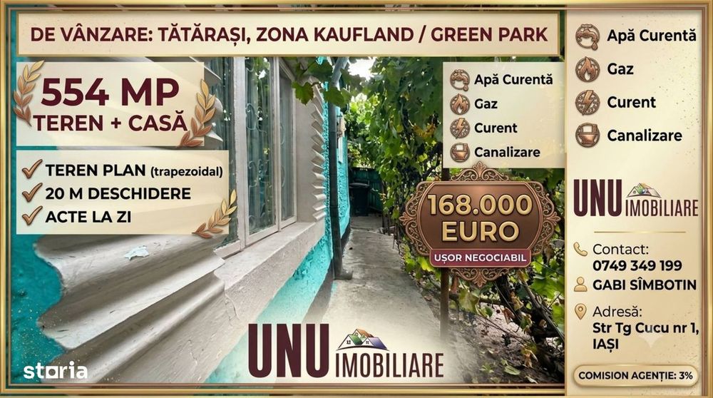 Tatarasi zona Kaufland Green Park Teren 554mp Casa toate utilitatile
