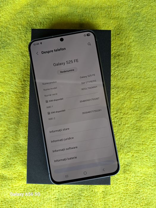 Vând/Schimb Samsung S25 Fe 5g Black Garanție Vodafone Ca Nou Dual Sim Fulbox Liber
