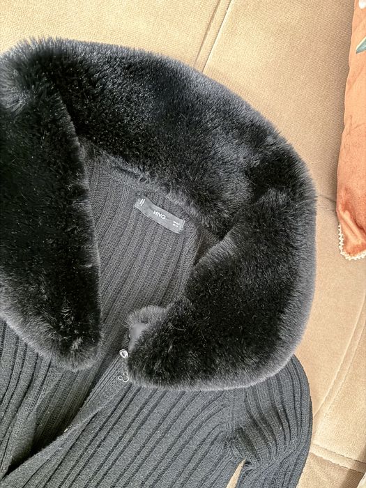 Cardigan Mango cu guler de blana