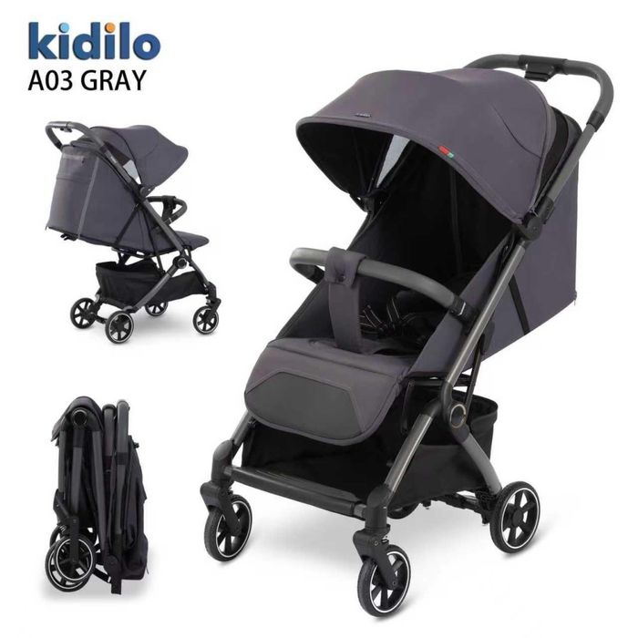 Коляска прогулочная Kidilo Kidilo A03 1/1, серый