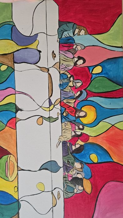 Tablou acrilice Cina cea de taina abstract