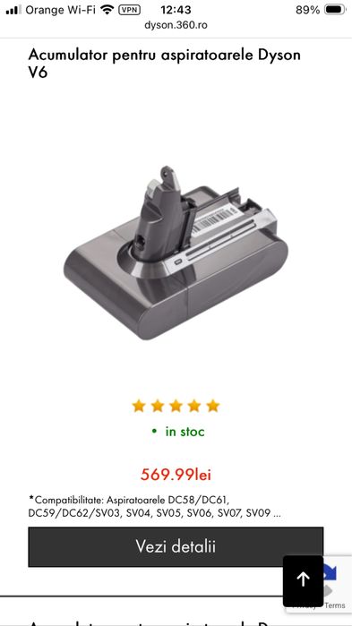 Acumulator Dyson V6 - SV03