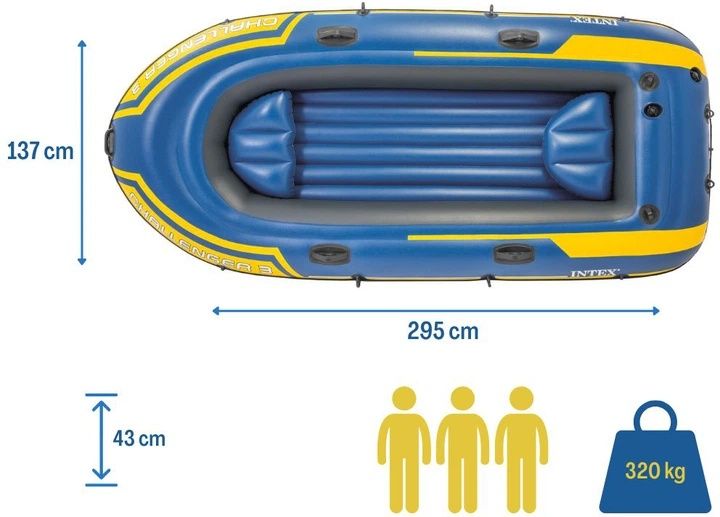 Надувная лодка Intex Challenger 3 Set 68370 для 3 человек