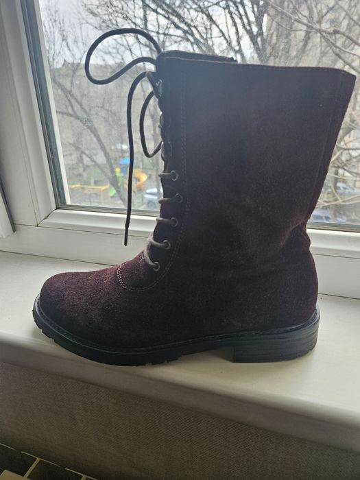 Ботинки коричневая замша