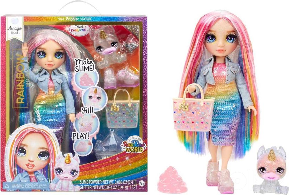 Игровой Набор со Слаймом и Куклой Амайя Рейн Rainbow High Slime Kit