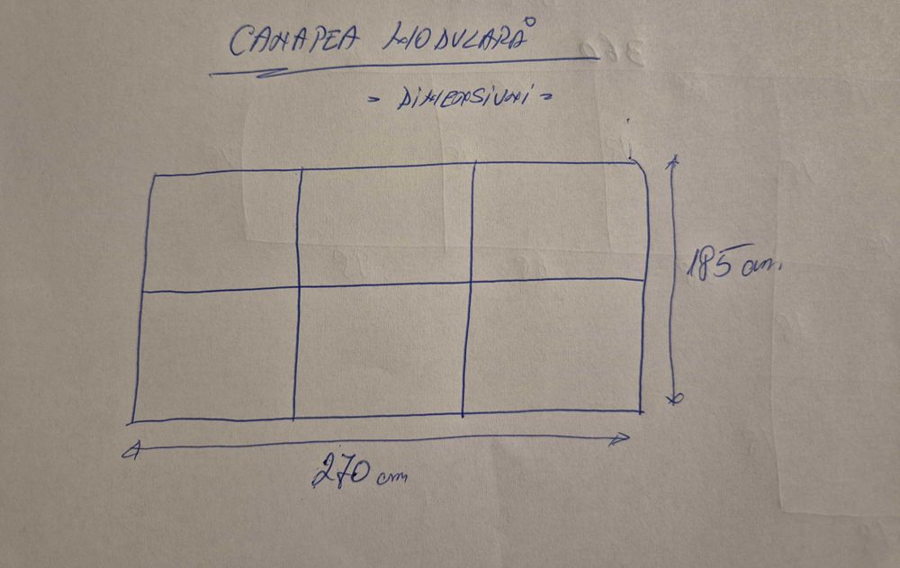 Canapea Modulara (6 module) & Bonus saltea spuma Dormeo