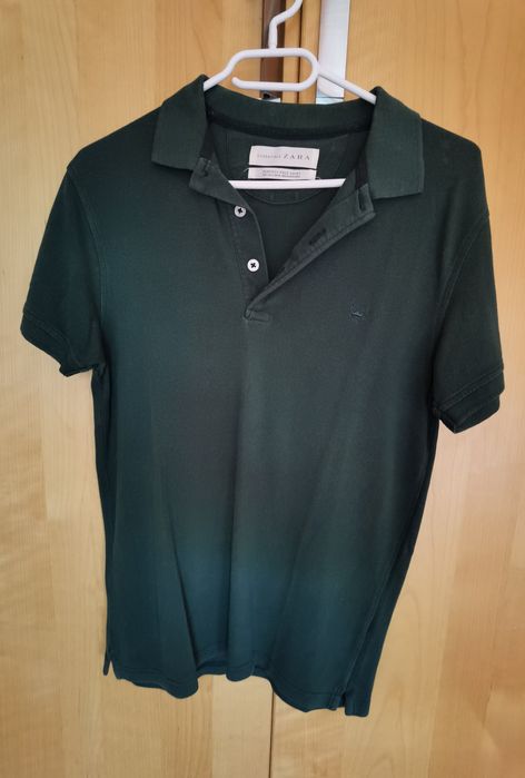 Tricou polo Zara, verde, S