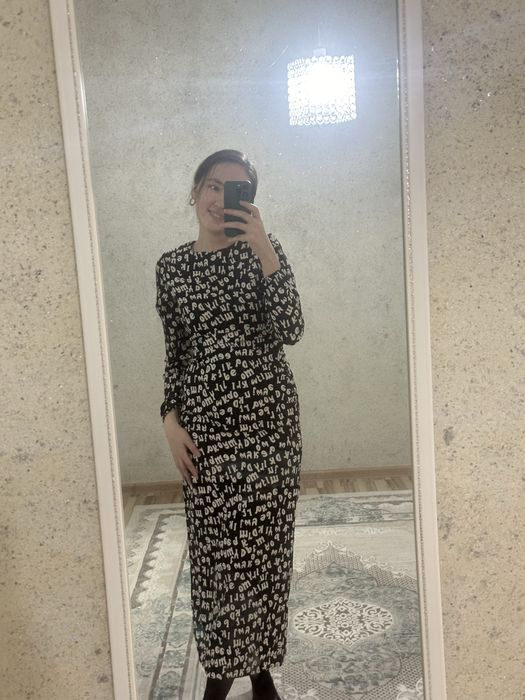 Длинное платье Mango темное