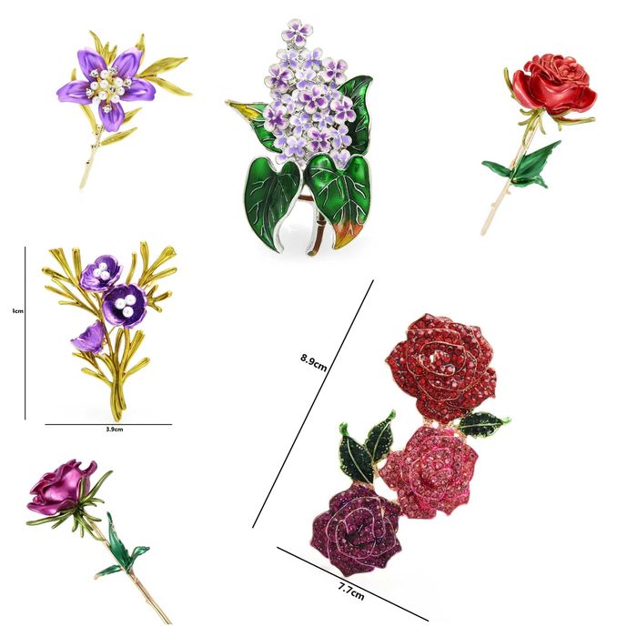 Новые броши с цирконием и качественной эмалью