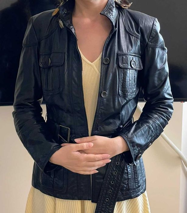 Дамско кожено яке лак от Zara