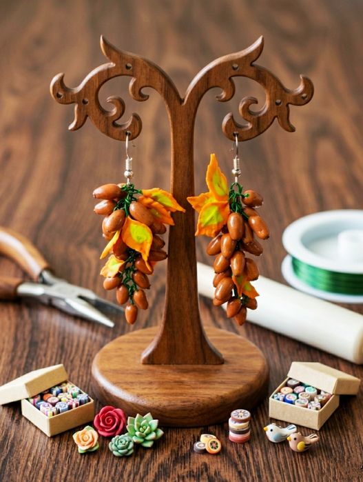Серги из полимерной глины.