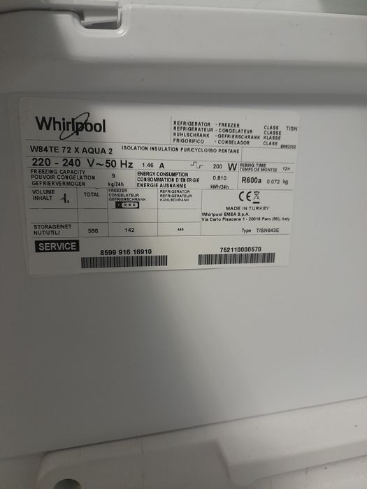 Combina frigorifica Wirlpool 587 litri - nu mai raceste