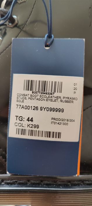 Ghete/bocanci Trussardi Jeans negri pentru barbati,noi cu eticheta, 44
