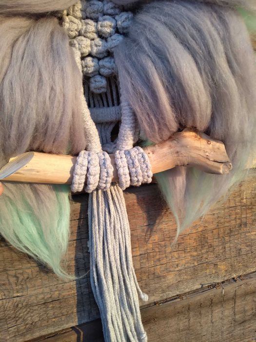 Панно, макраме, сова, оберег