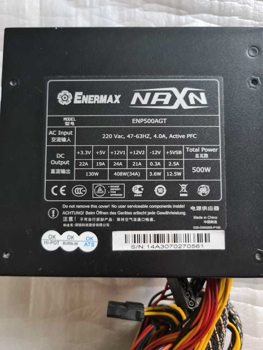 Sursa Gaming Enermax  NAXN  500W cu 6+2 si 6 pini pci express