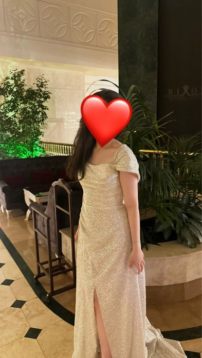 Вечернее платье с блеском, элегантное, размер S–M