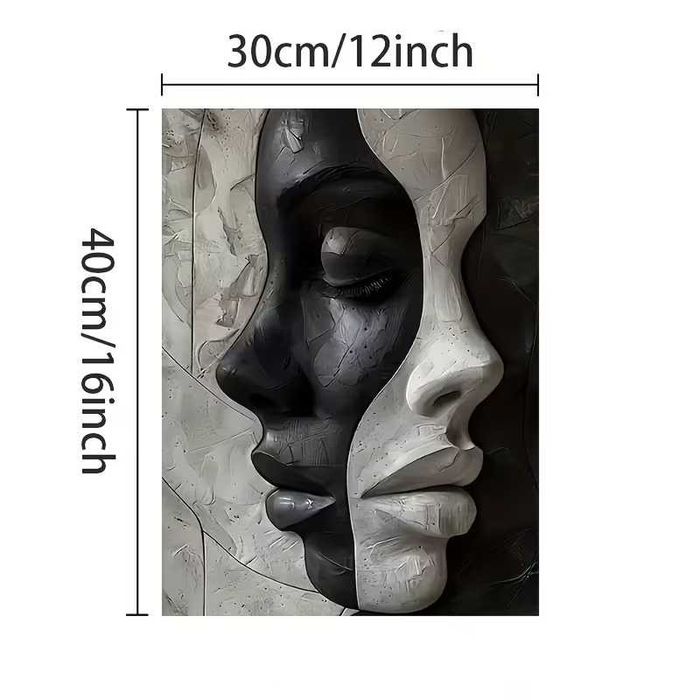 Tablou + Rama Canvas Portret Feminin Abstract – 30x40 cm, decor modern