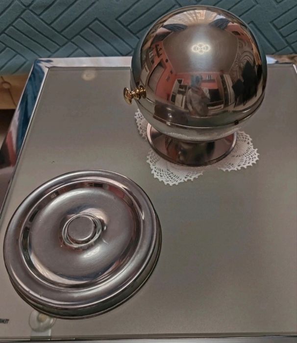 Bombonieră+ scrumieră oțel inoxidabil