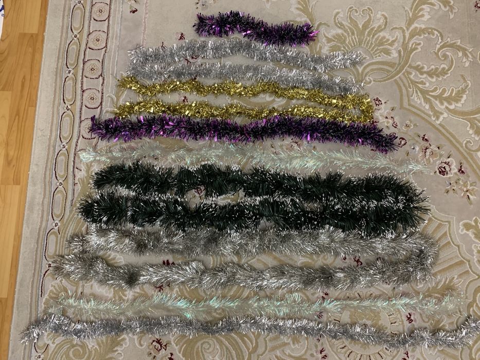 Новогодние ёлочные игрушки, мишура