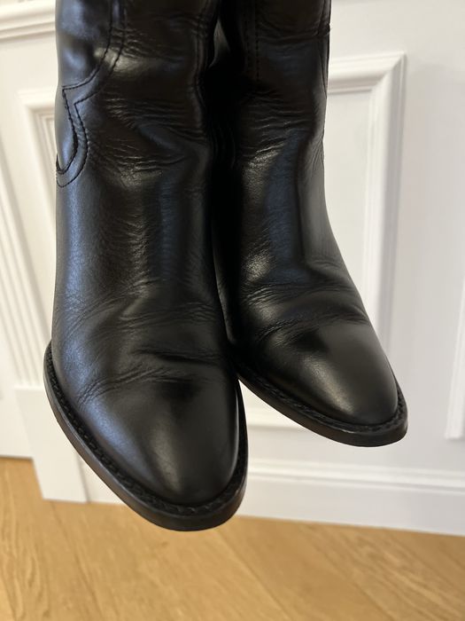 Cizme negre piele Zara