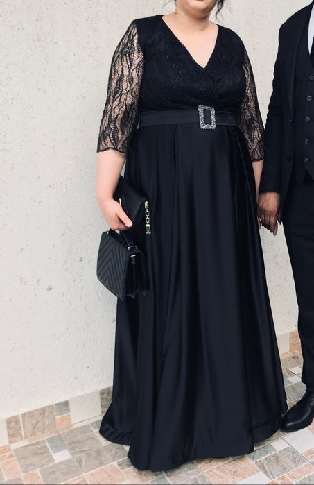 Rochie eleganta de seara, neagra, mărimea 48
