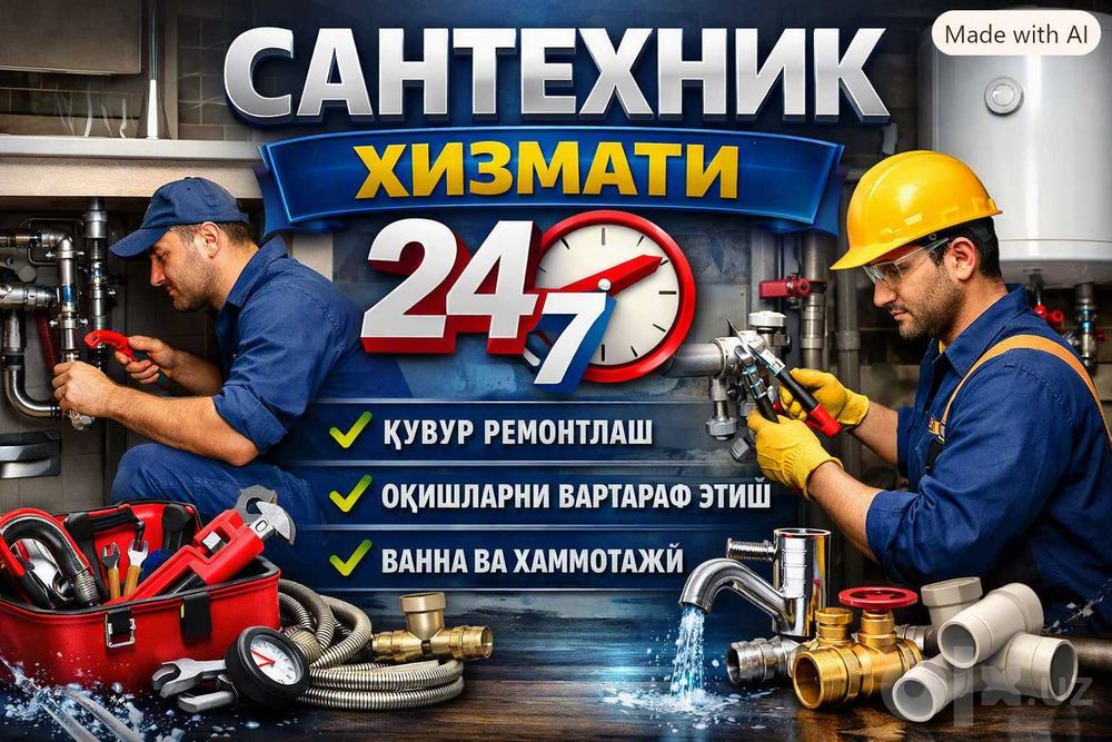 Santexnik xizmati Сантехник Прочистка ка Чистка к 24/7 Toshkent Услуги