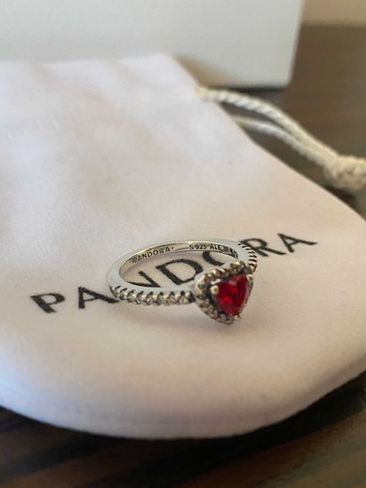 Inel Pandora Argint S925 Inima Rosie