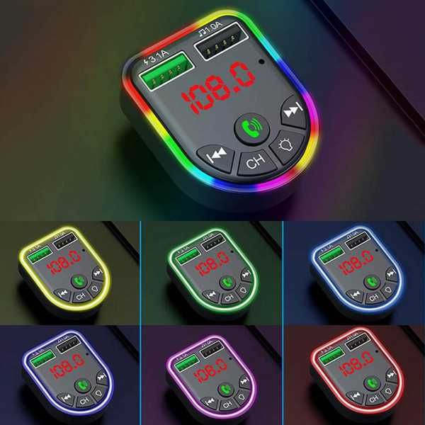 Блутут FМ тpaнcмитep F5 зa кола на 12V , хендсфри, зарядно, флашка