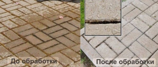 Отчистка брусчатки  тратуарной плитки