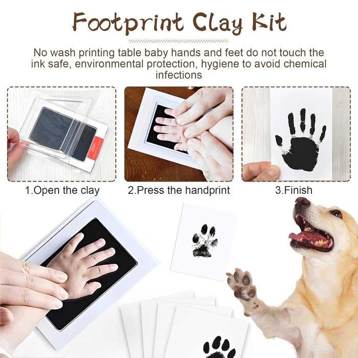 Set amprente bebelus kit pentru maini si picioare cadou ideal 8x12.5cm