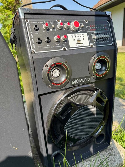 Boxe set MKAudio, 2x600W (10″) cu 2 microfon