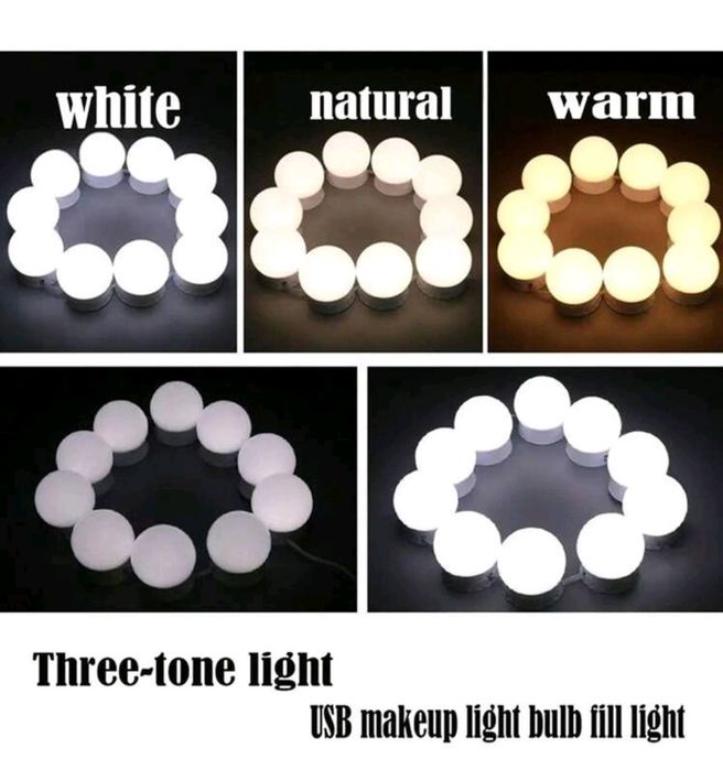 Iluminare masa de toaleta cu becuri tip glob