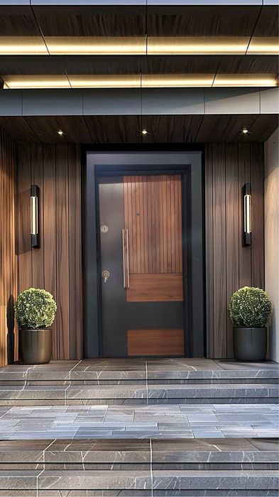 Входна врата с метална каса-Ribs