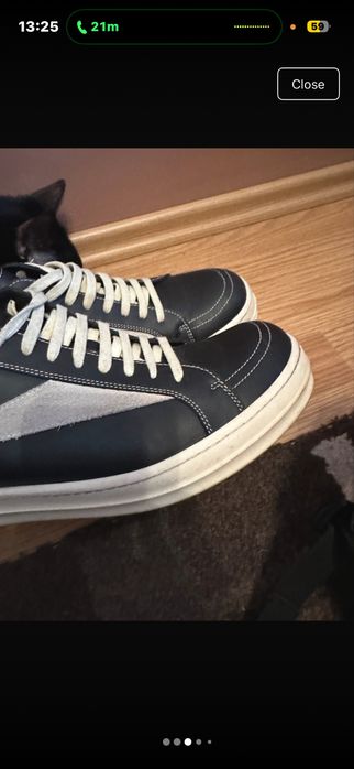 rick owens vans learher black
