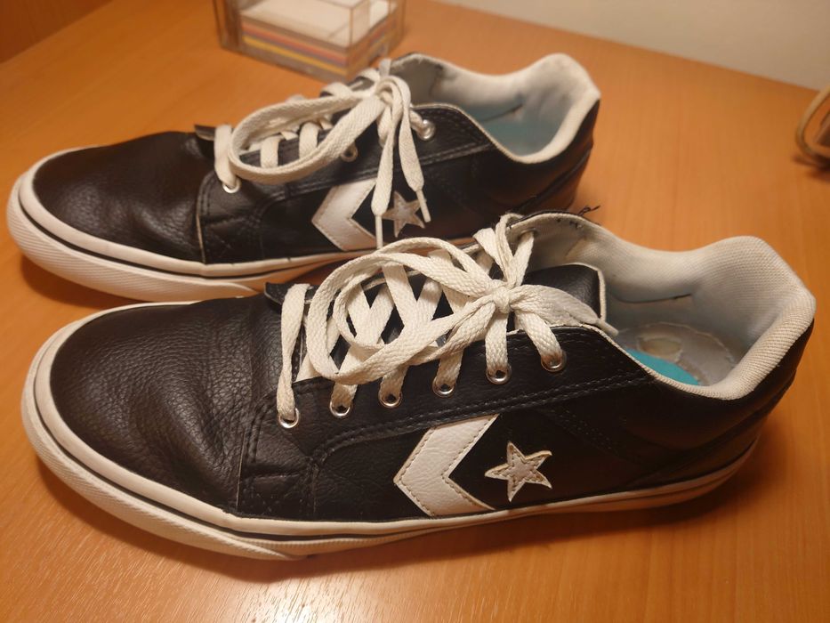 Pantofi Converse negri din piele 45 (adidasi)