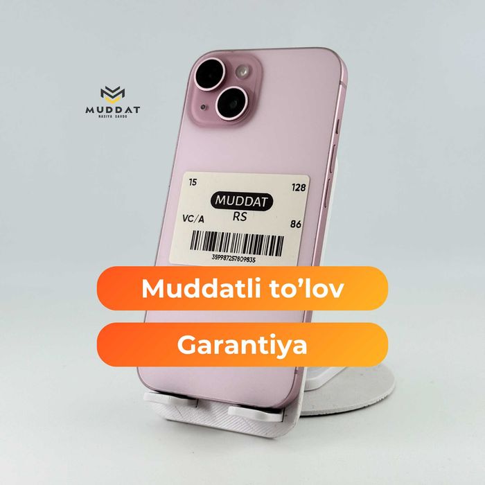 iPhone 15 128GB - muddatli to'lovga kafolat bilan