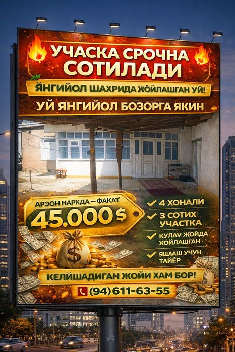 Янгийол центр Бозорга Якин Срочна Сотилади