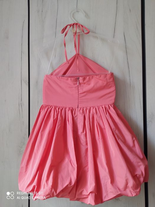 Рокля балон цвят сьомга