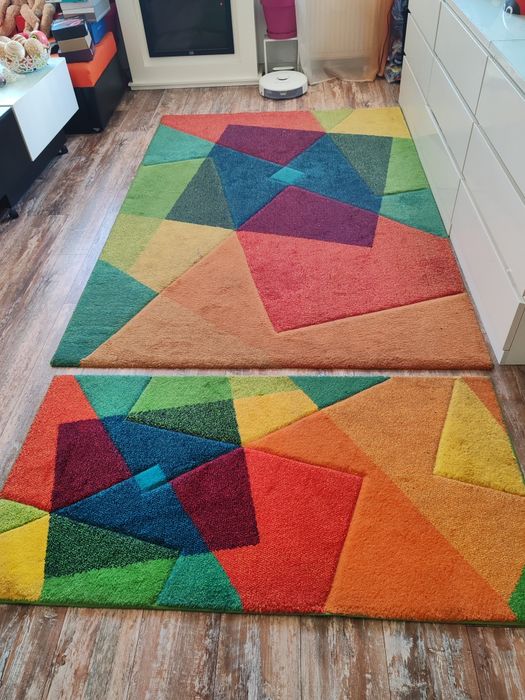 Covor living sufragerie Set 2 covoare multicolor 78x151cm si 156x232cm