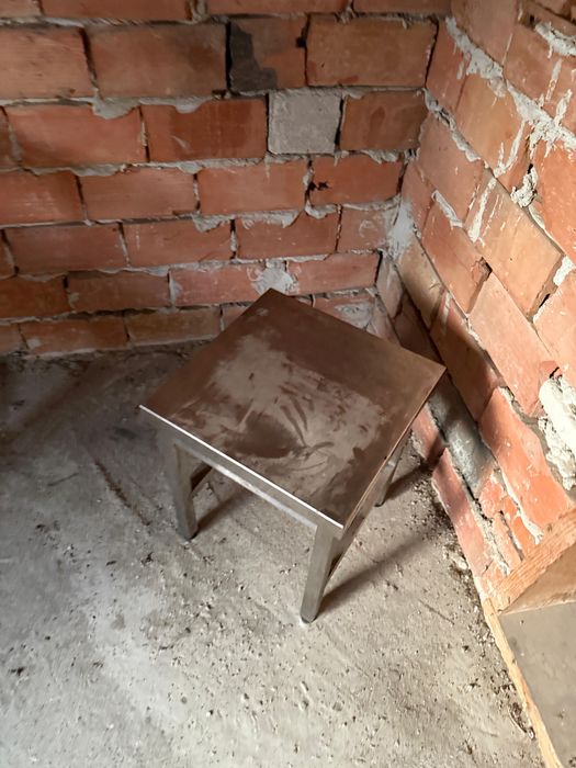 Mobilier inox:dulap uși glisante,etajeră,suport coș gunoi,suport oale.