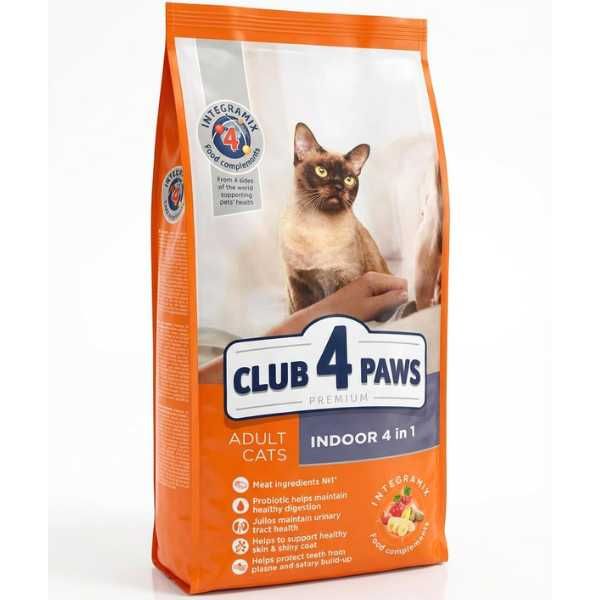 Суха Храна за Котки - 4в1 - 0.9кг/2кг/14кг - Indoor 4in1 - Club4Paws