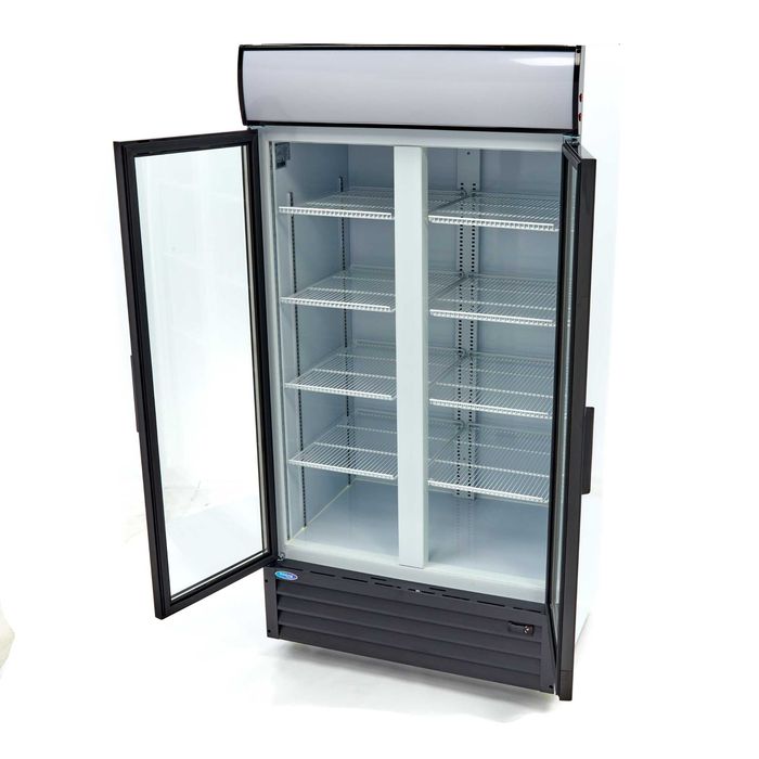 Двойна хладилна витрина, 800л, стъклени врати - Maxima