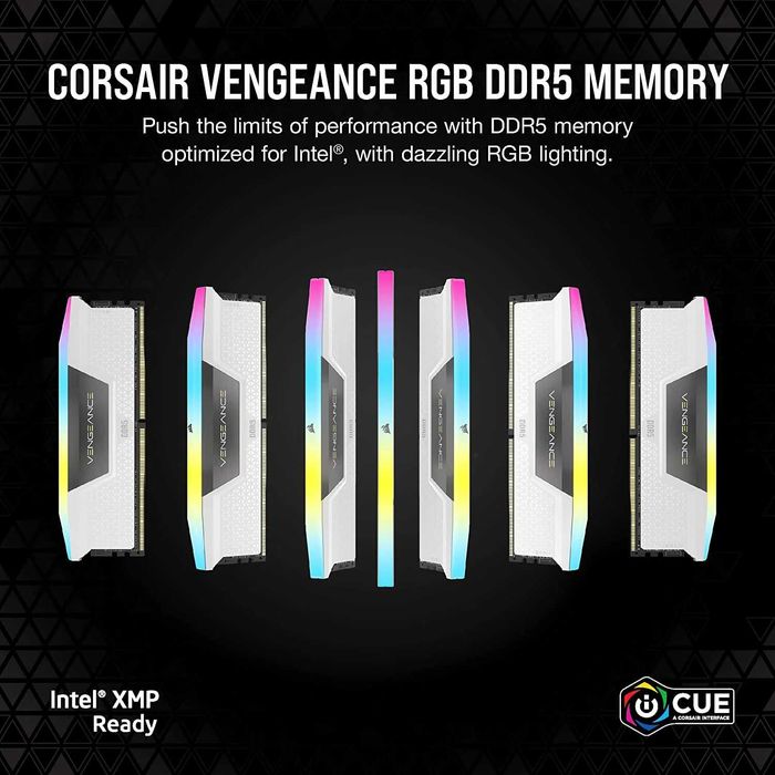 Рам памет Corsair VENGEANCE RGB White 32GB (2x16GB) DDR5 6000MHz CL30