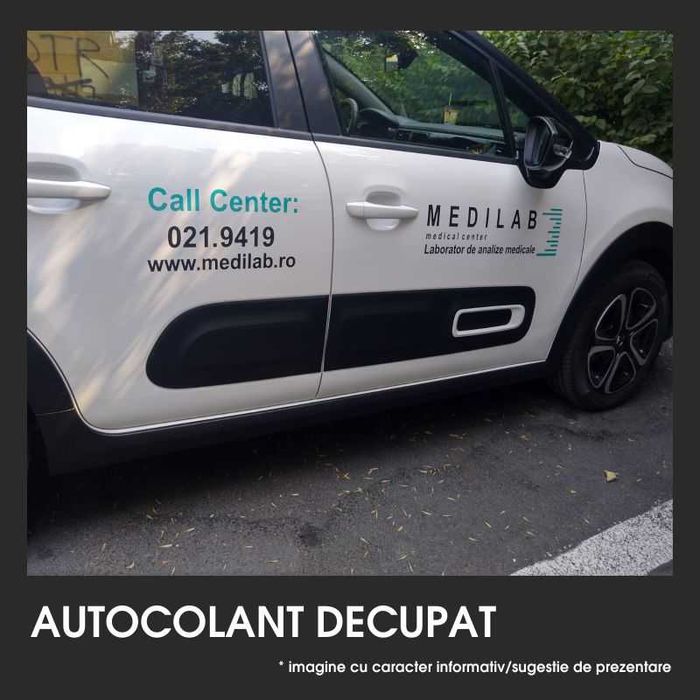 Autocolant decupat pe contur - orice text sau forma dorita!