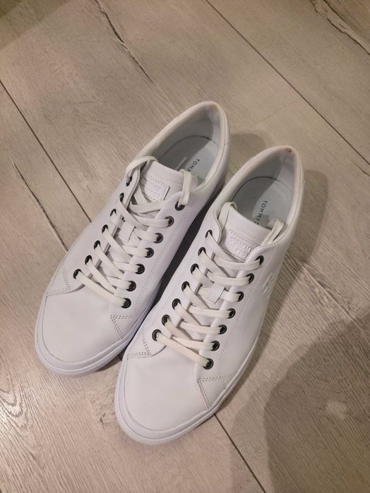 Pantofi sport Tommy Hilfiger low-cut de piele, Alb, 44