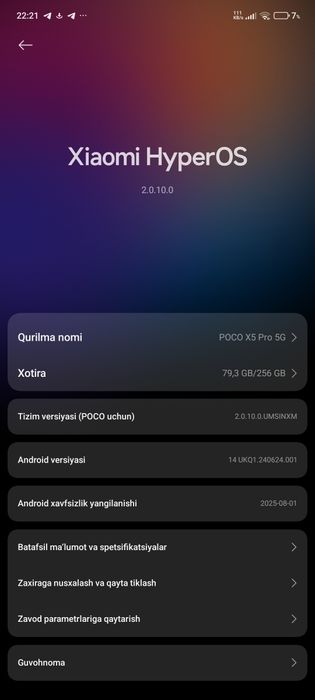 Poco x 5 pro 5g abmen qlamiz
