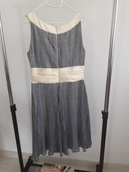 Rochie vara, bleumarin/crem