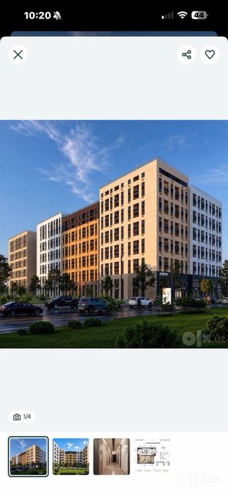 ЖК Dremland Parkent 1в2 46.5м2 8 этаж 2 квартал 2027 год