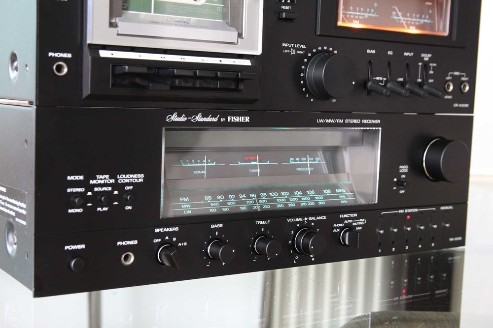 Sistem audio format din Fisher RS-3030 receiver si CR-4120M casetofon deck complet revizuite.