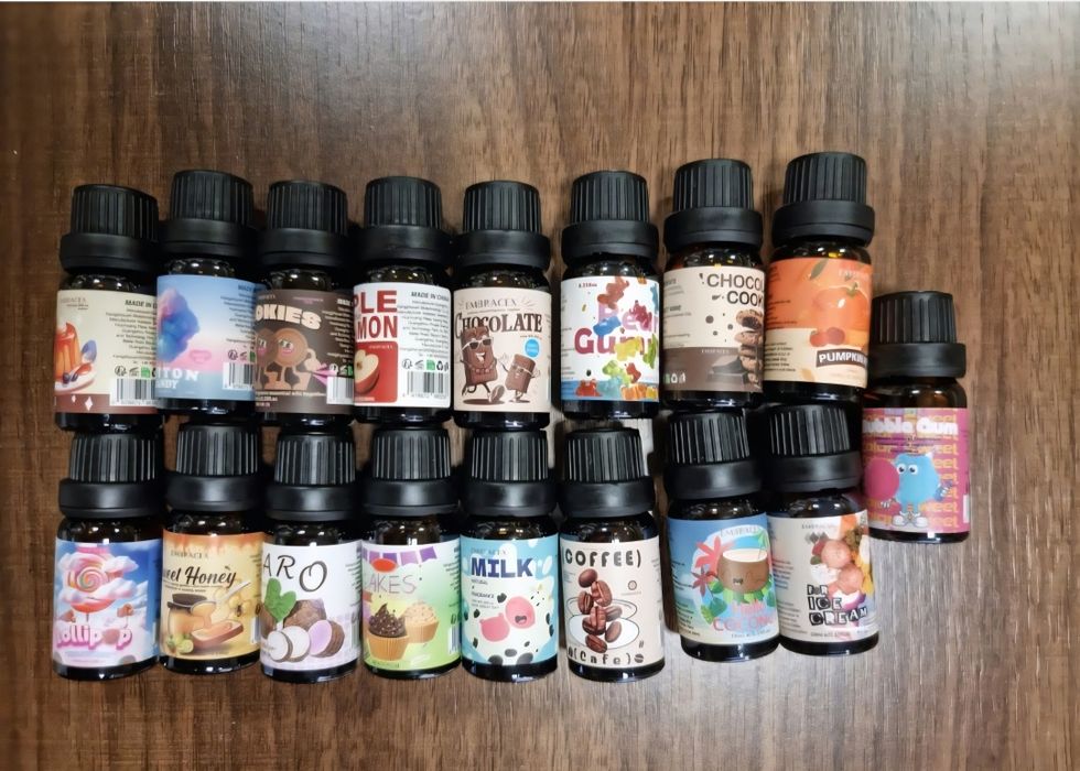 17 нови ароматни масла Embracex (10ml) - сладки и десертни аромати- подходящи за дифузер, ароматни свещи и сапуни